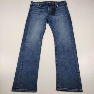 Edwin Men's 36x33 Maddox Slim‎ Straight Leg Jeans In Shelter Blue - $208 Nwt 36